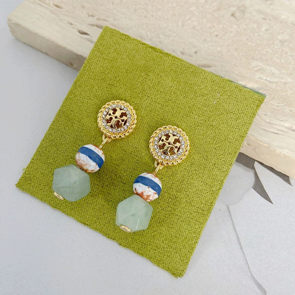 Tory Burch Rhinestone Letter Earrings - Picture 2 of 6